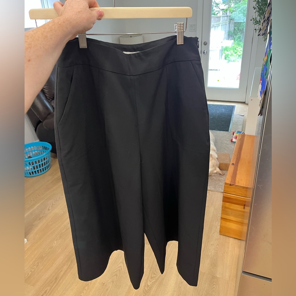 Black ASOS Wide Leg Crop Trousers